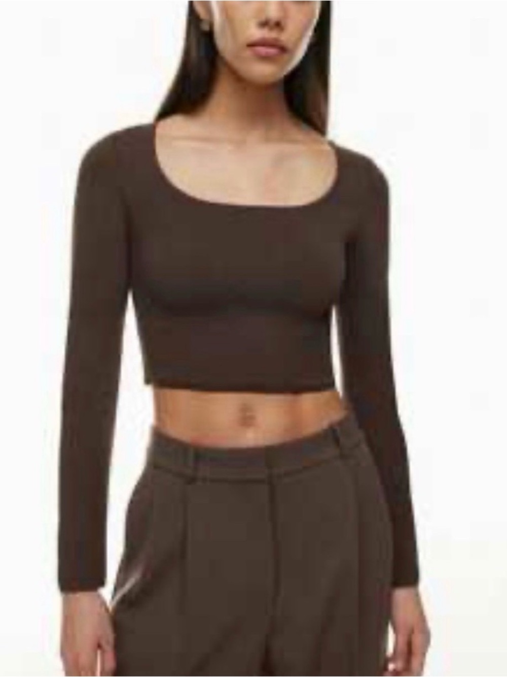 Aritzia Babaton Contour Long Sleeve Crop Top